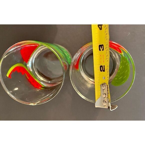 2 Vintage Watermelon Glasses, Lowballs, Cocktail Glasses EVC - Picture 11 of 11